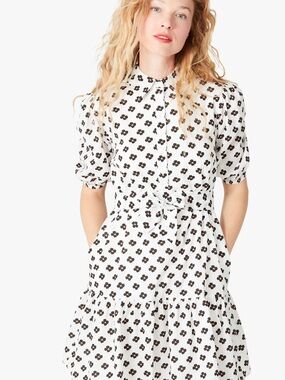 Kate Spade Block Floral Textured Shirtdress Size L